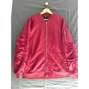 Jackson Red Bomber Jacket Men's XL Full Zip Flight Jacket Quilted Lining